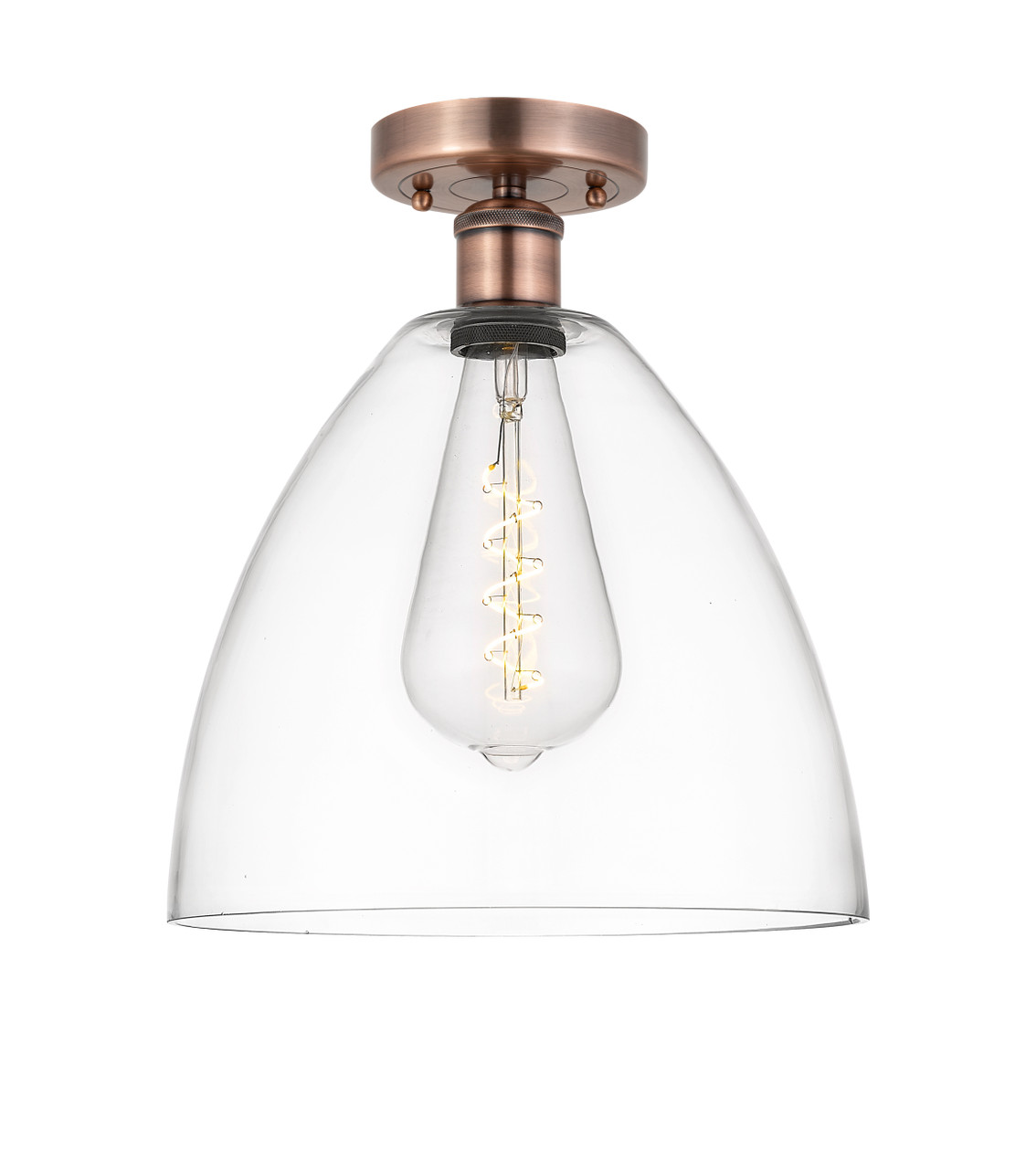 INNOVATIONS 616-1F-AC-GBD-122 Bristol Glass 1 12 inch Semi-Flush Mount Antique Copper