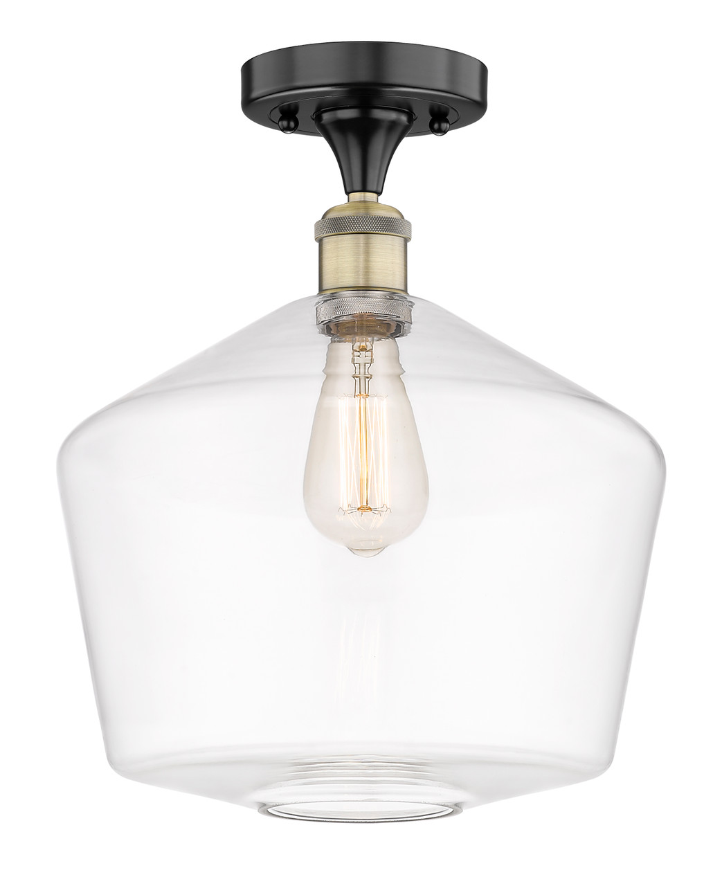 INNOVATIONS 616-1F-BAB-G652-12 Cindyrella 1 12 inch Semi-Flush Mount Black Antique Brass