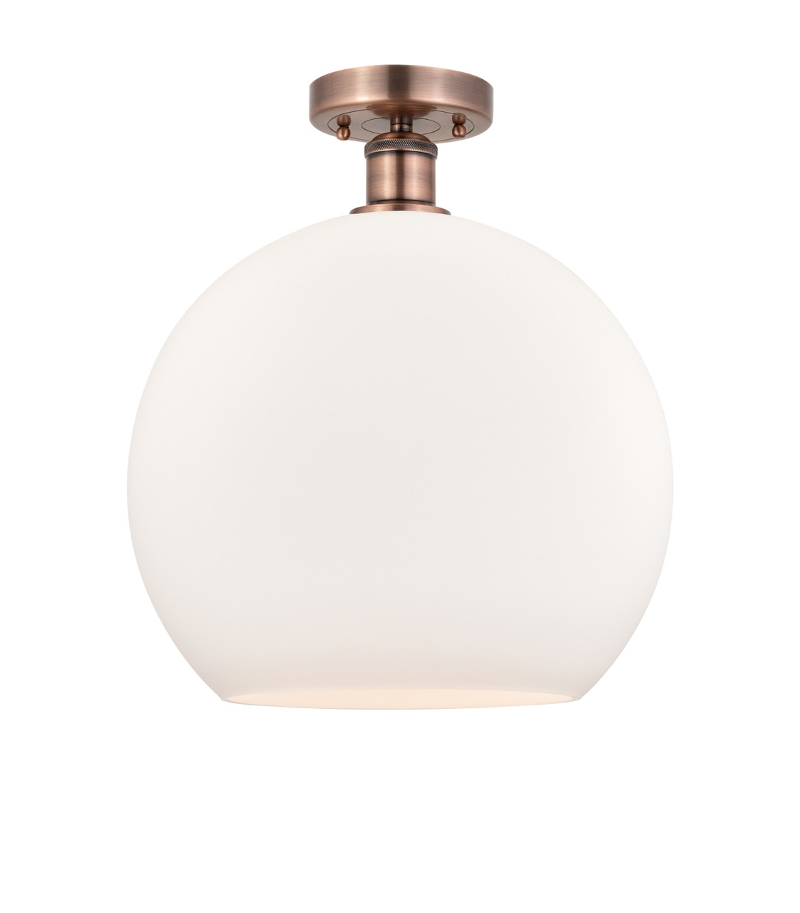 INNOVATIONS 616-1F-AC-G121-14 Athens 1 13.75 inch Semi-Flush Mount Antique Copper