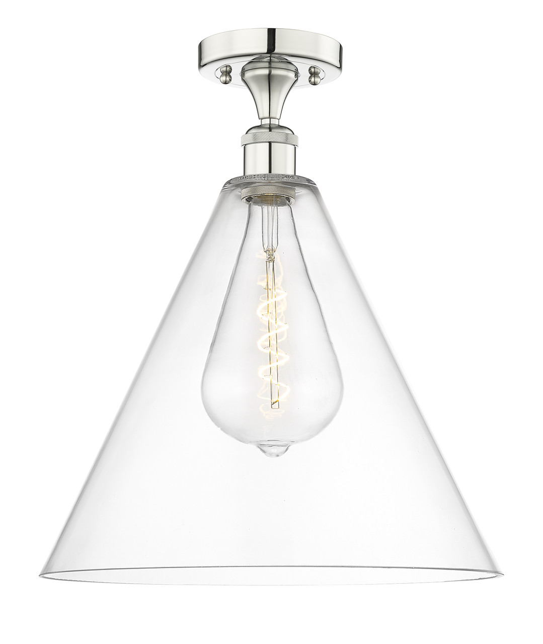 INNOVATIONS 616-1F-PN-GBC-162 Berkshire 1 16 inch Semi-Flush Mount Polished Nickel