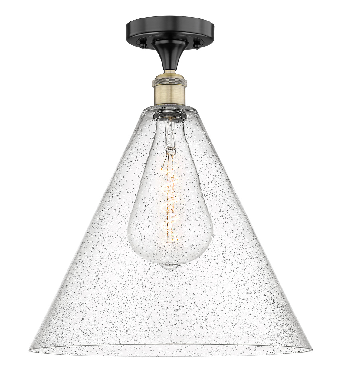 INNOVATIONS 616-1F-BAB-GBC-164 Berkshire 1 16 inch Semi-Flush Mount Black Antique Brass