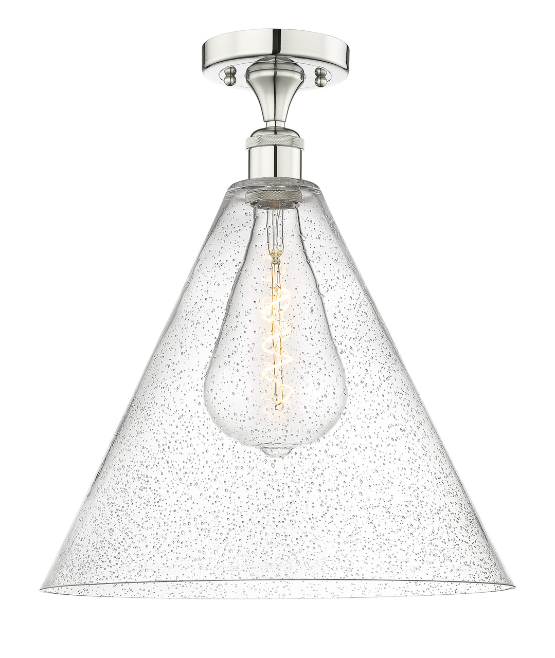 INNOVATIONS 616-1F-PN-GBC-164 Berkshire 1 16 inch Semi-Flush Mount Polished Nickel