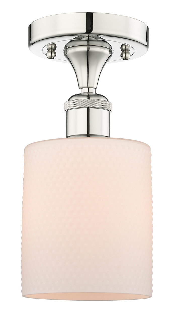 INNOVATIONS 616-1F-PN-G111 Cobbleskill 1 5 inch Semi-Flush Mount Polished Nickel