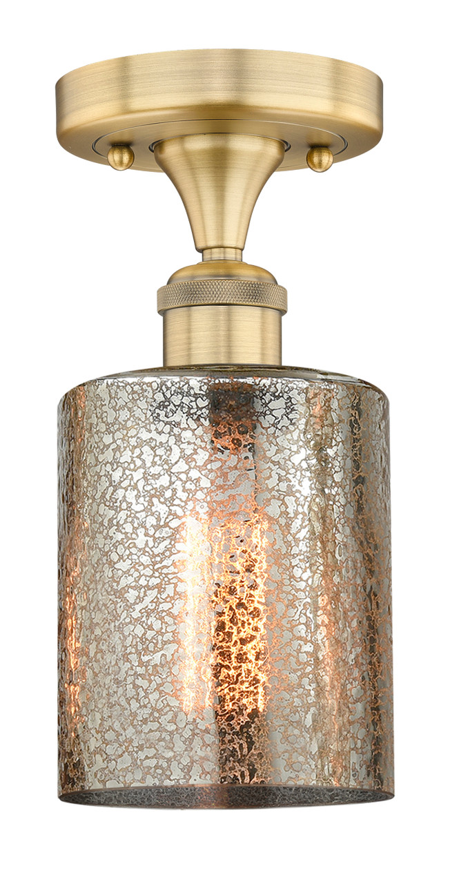 INNOVATIONS 616-1F-BB-G116 Cobbleskill 1 5 inch Semi-Flush Mount Brushed Brass