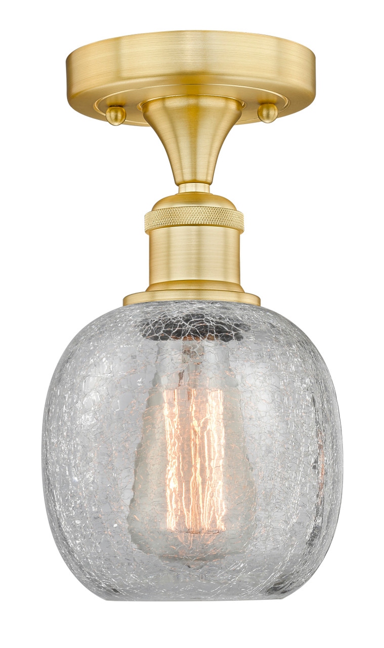 INNOVATIONS 616-1F-SG-G105 Belfast 1 6 inch Semi-Flush Mount Satin Gold