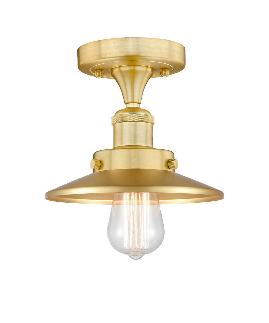 INNOVATIONS 616-1F-SG-M4-SG Edison 1 8 inch Semi-Flush Mount Satin Gold