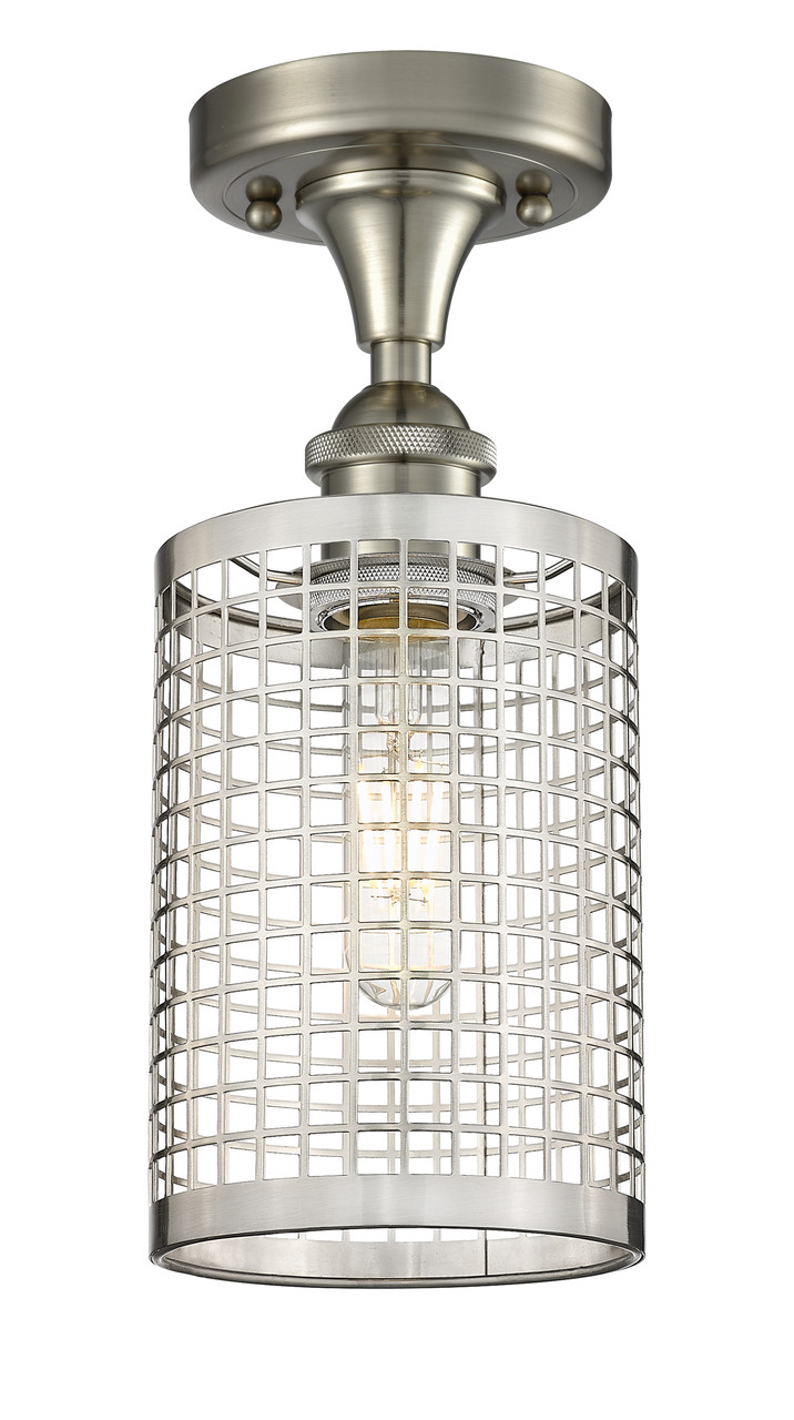 INNOVATIONS 516-1C-SN-M18-SN Nestbrook 1 5 inch Semi-Flush Mount Satin Nickel