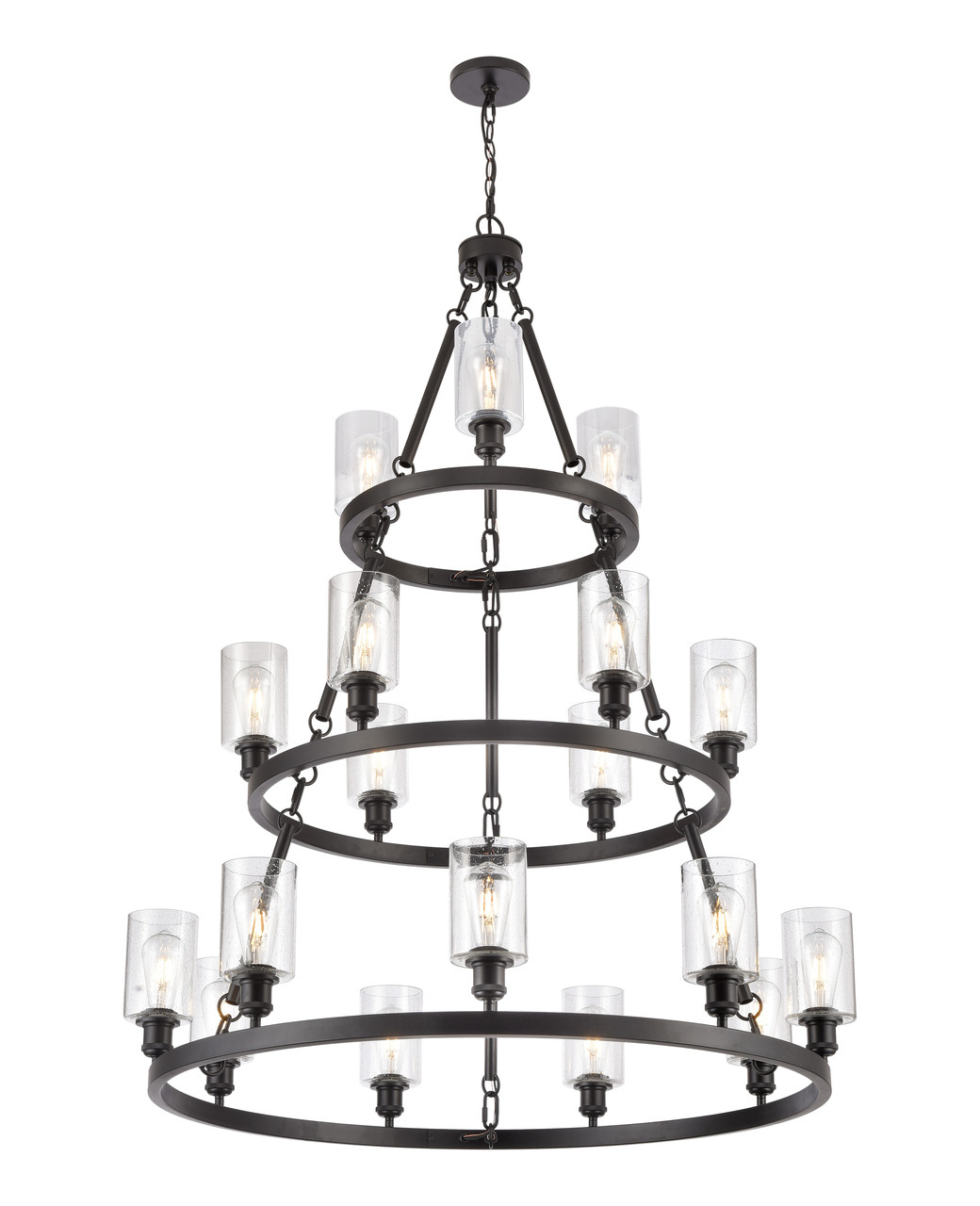 INNOVATIONS 82034-BK-G804 Saloon 18 40 inch Chandelier Matte Black