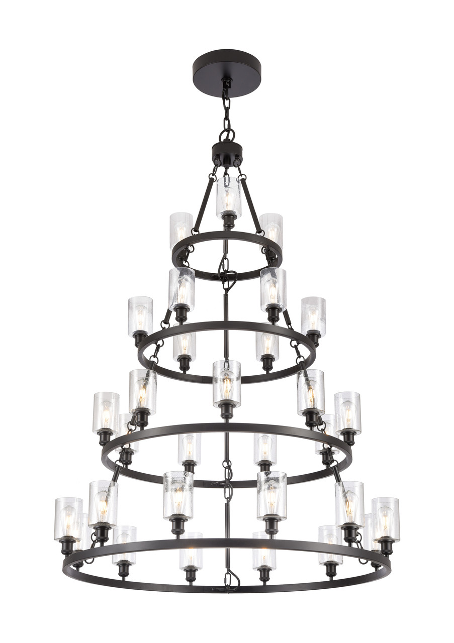 INNOVATIONS 820345-BK-G804 Saloon 30 50 inch Chandelier Matte Black