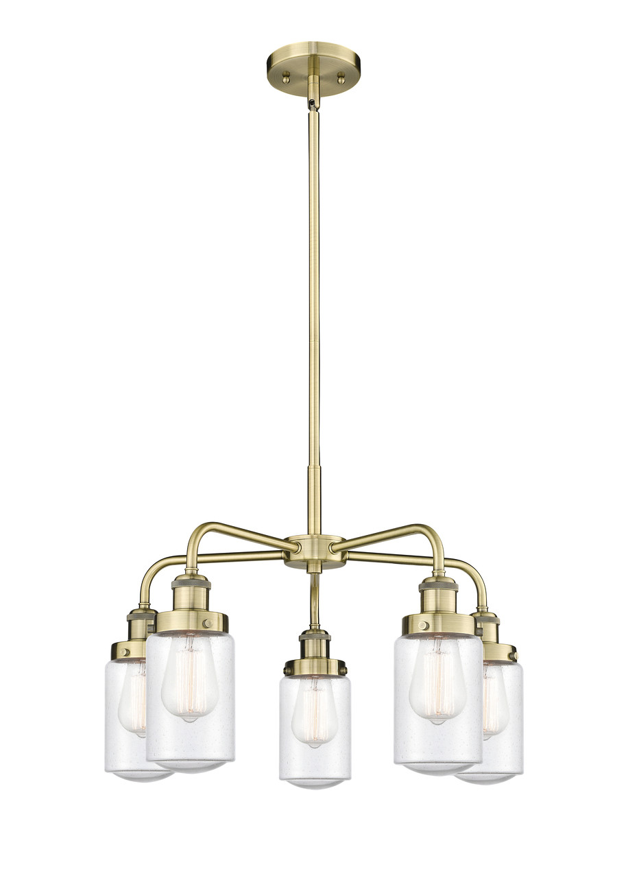 INNOVATIONS 916-5CR-AB-G314 Dover 5 22.5 inch Chandelier Antique Brass