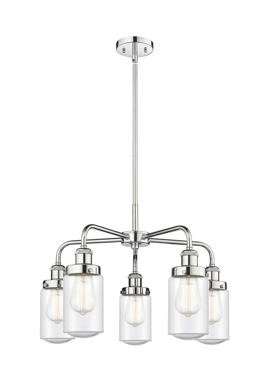 INNOVATIONS 916-5CR-PC-G314 Dover 5 22.5 inch Chandelier Polished Chrome