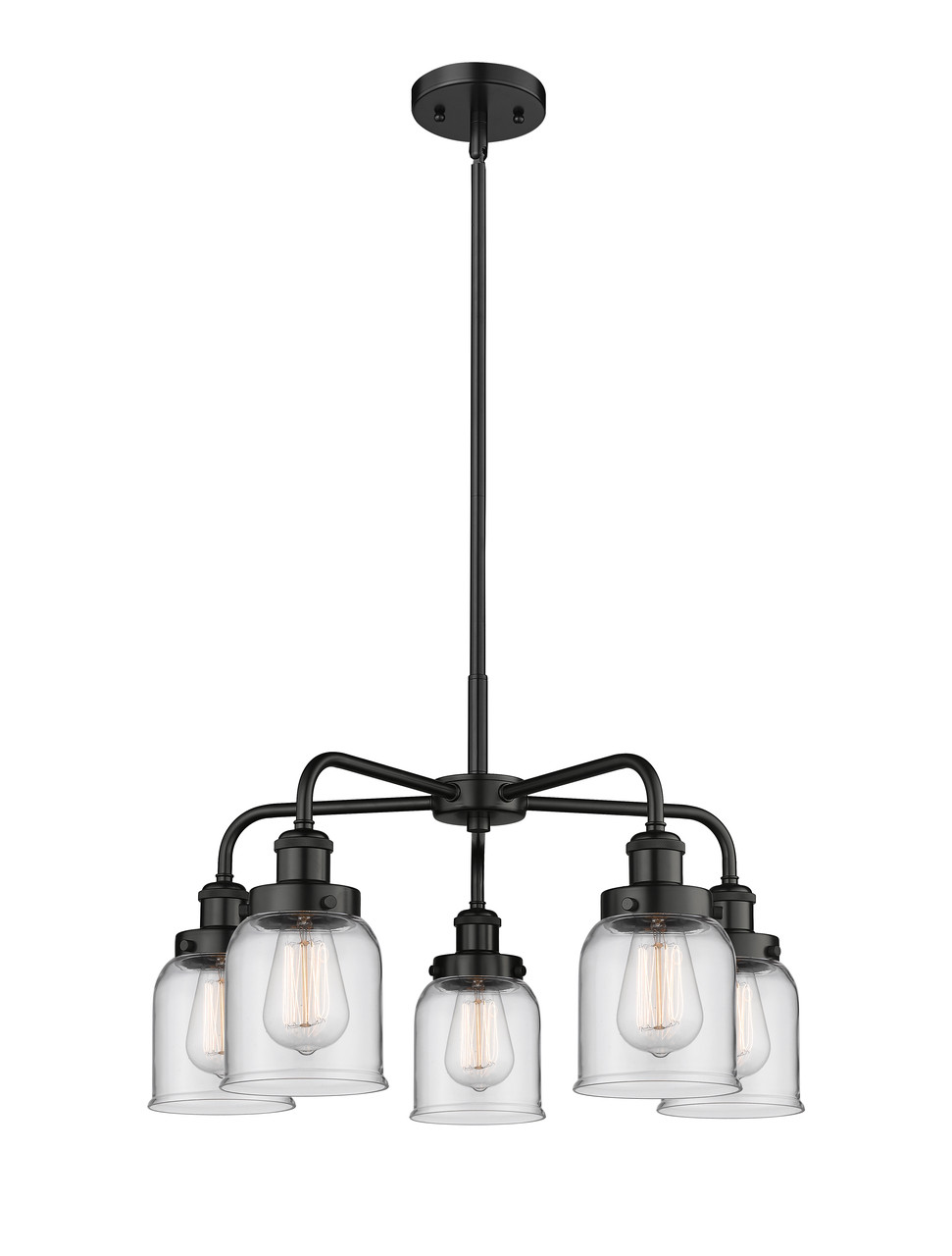 INNOVATIONS 916-5CR-BK-G52 Edison 5 23 inch Chandelier Matte Black