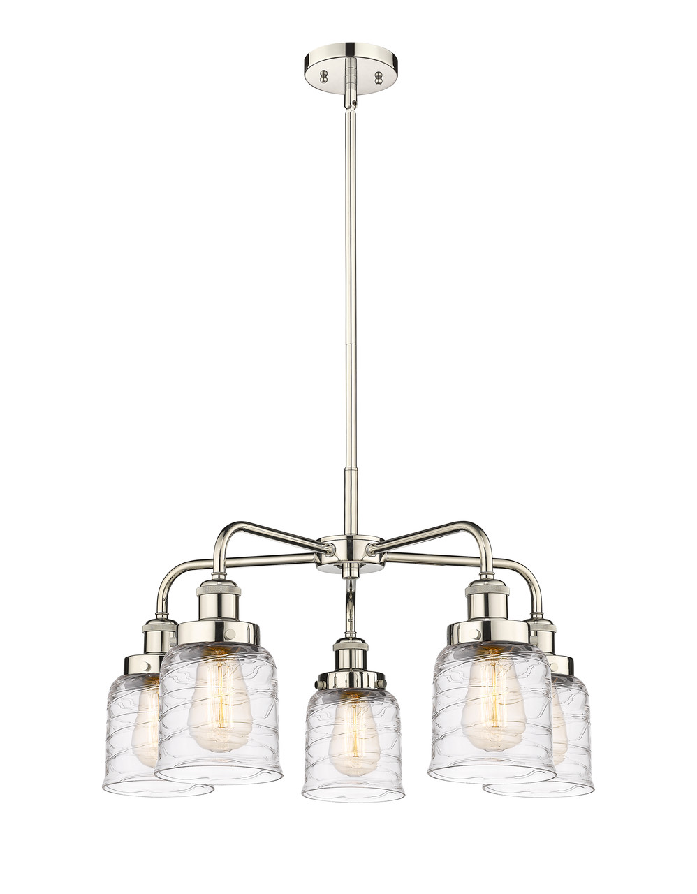 INNOVATIONS 916-5CR-PN-G513 Cone 5 23 inch Chandelier Polished Nickel