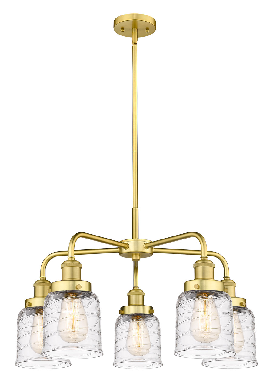 INNOVATIONS 916-5CR-SG-G513 Cone 5 23 inch Chandelier Satin Gold