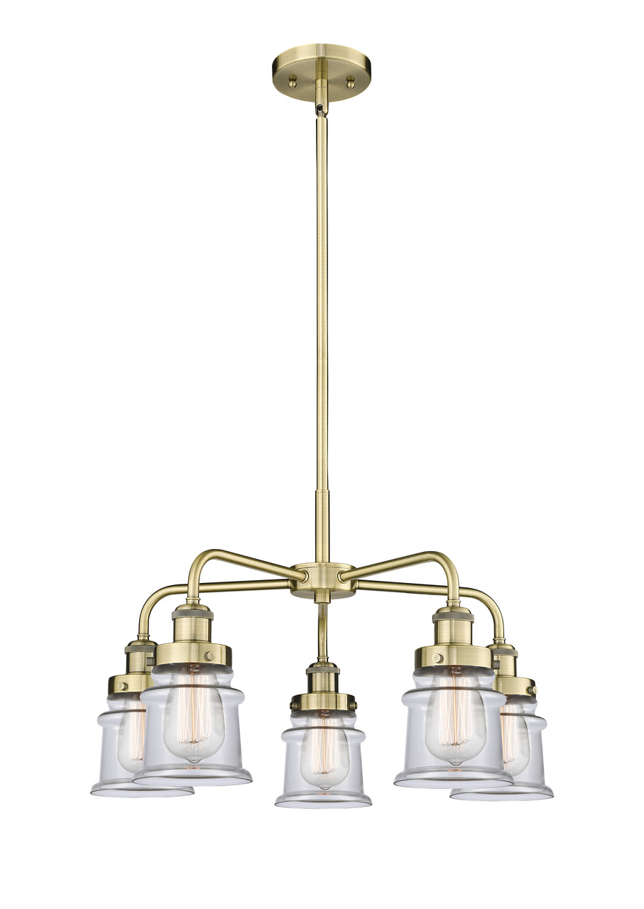 INNOVATIONS 916-5CR-AB-G182S Canton 5 23.25 inch Chandelier Antique Brass