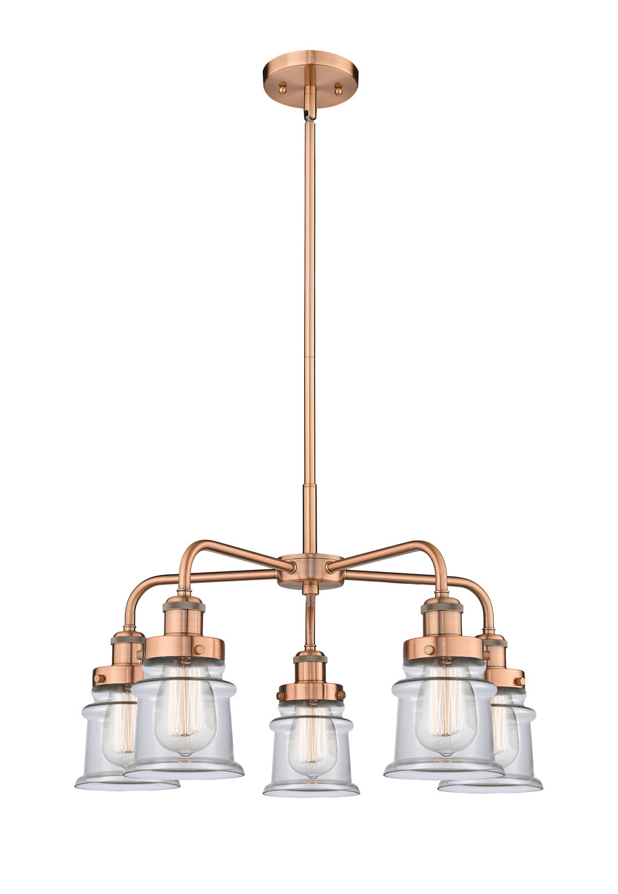 INNOVATIONS 916-5CR-AC-G182S Canton 5 23.25 inch Chandelier Antique Copper