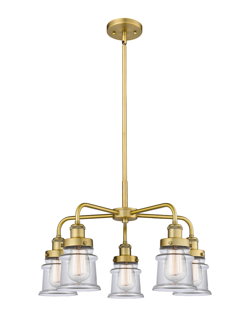 INNOVATIONS 916-5CR-BB-G182S Canton 5 23.25 inch Chandelier Brushed Brass