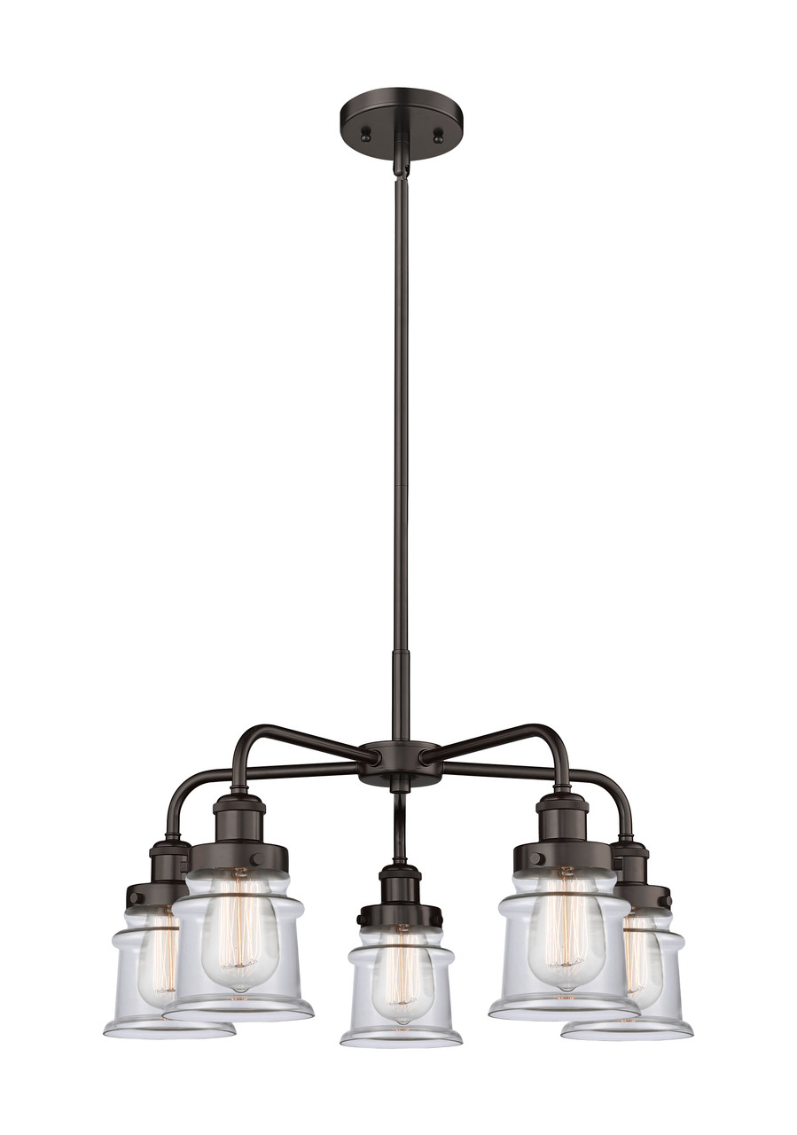 INNOVATIONS 916-5CR-OB-G182S Canton 5 23.25 inch Chandelier Oil Rubbed Bronze