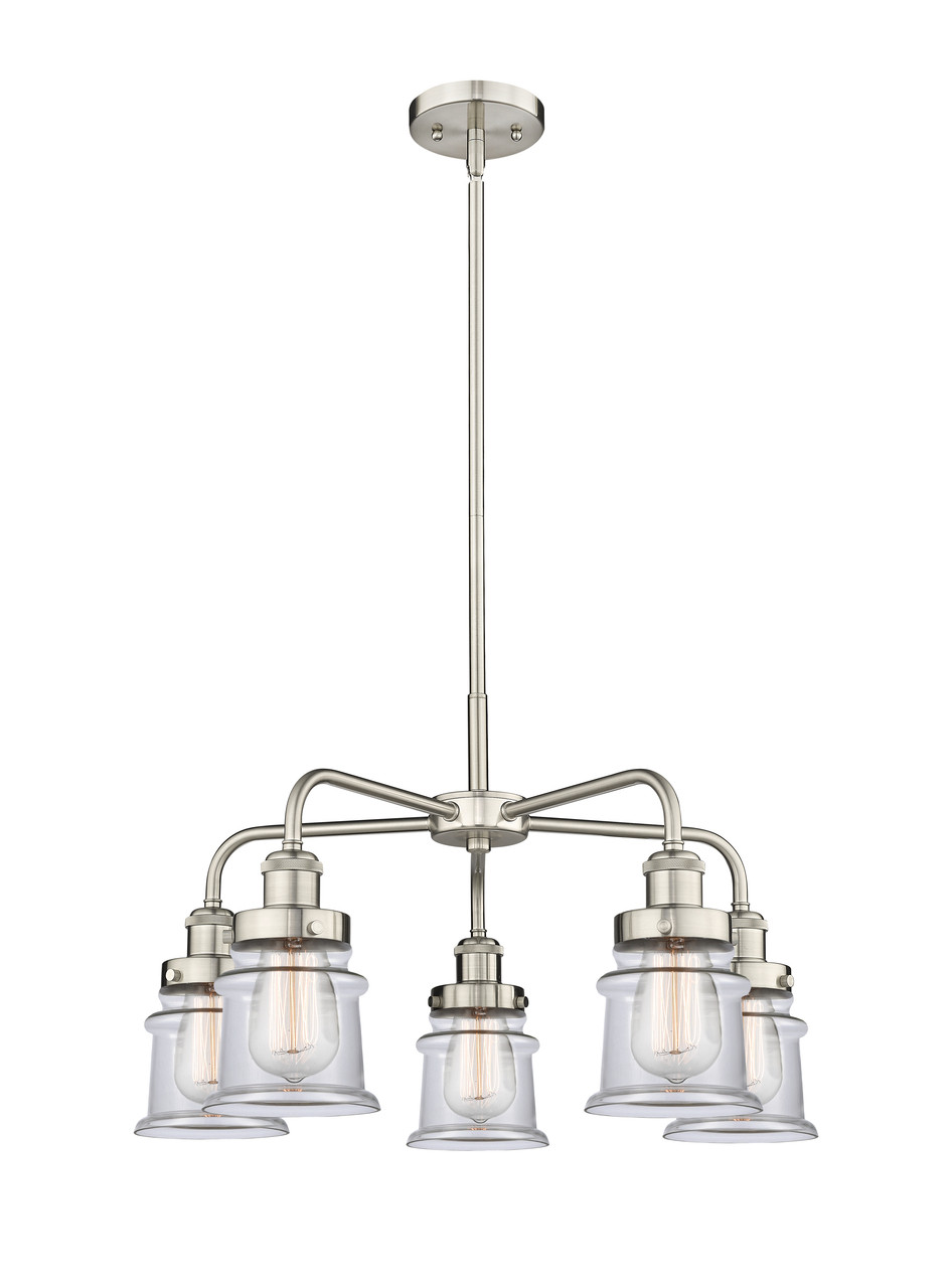 INNOVATIONS 916-5CR-SN-G182S Canton 5 23.25 inch Chandelier Satin Nickel