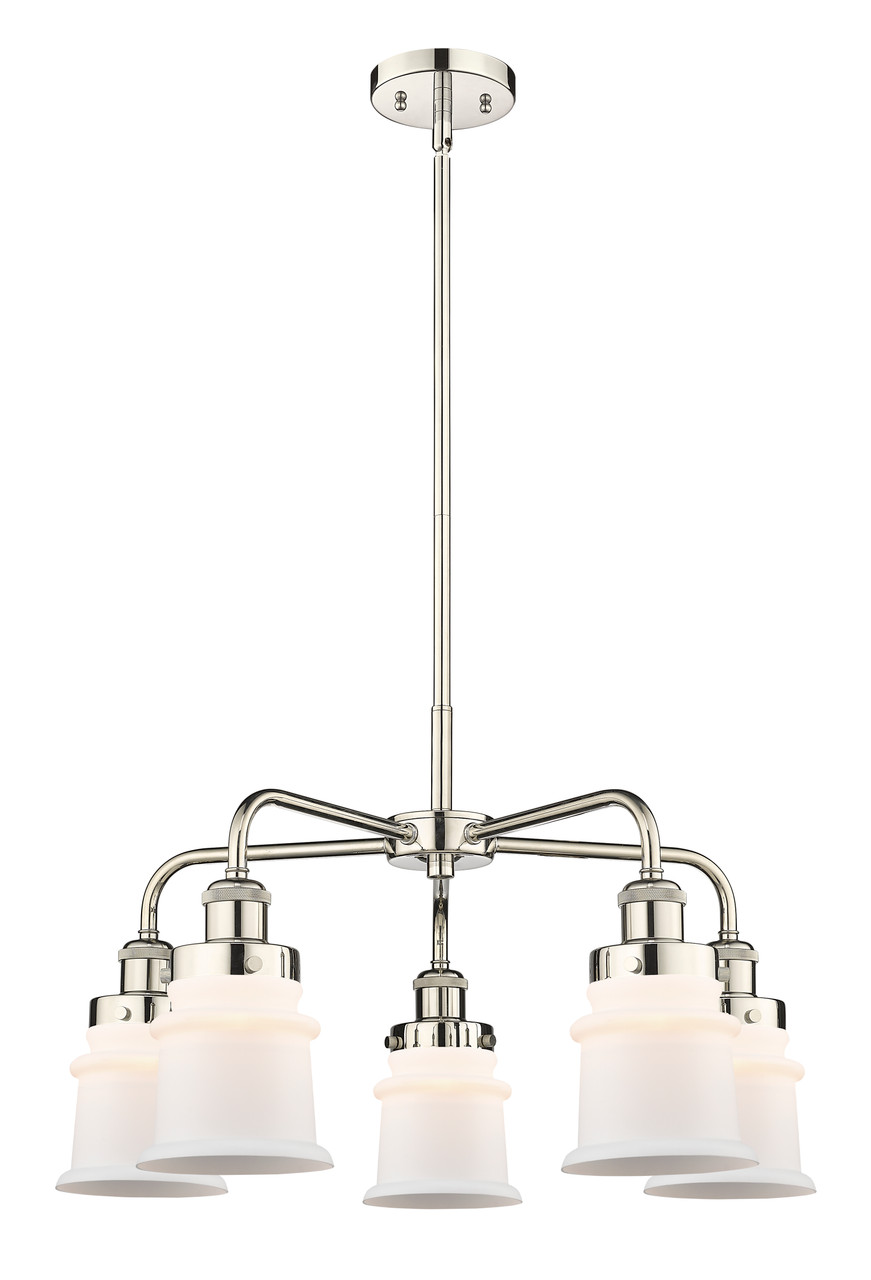 INNOVATIONS 916-5CR-PN-G181S Canton 5 23.25 inch Chandelier Polished Nickel