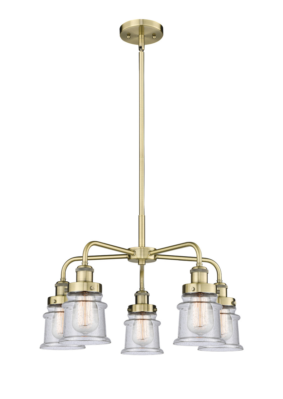 INNOVATIONS 916-5CR-AB-G184S Canton 5 23.25 inch Chandelier Antique Brass