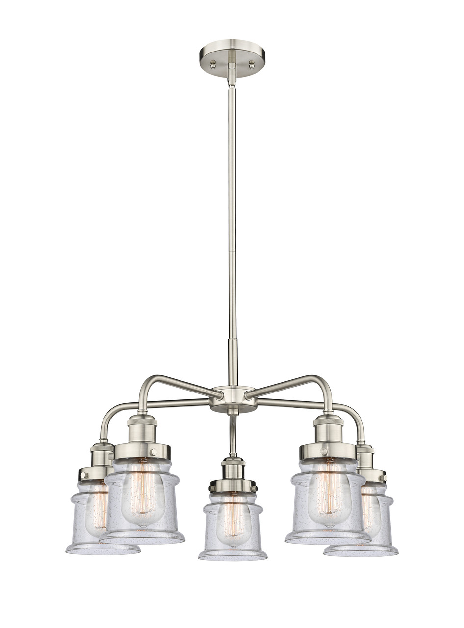 INNOVATIONS 916-5CR-SN-G184S Canton 5 23.25 inch Chandelier Satin Nickel