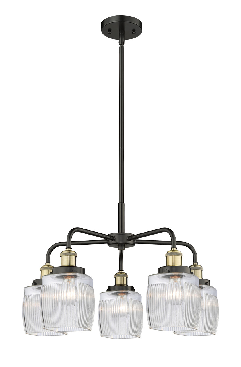 INNOVATIONS 916-5CR-BAB-G302 Colton 5 23.5 inch Chandelier Black Antique Brass
