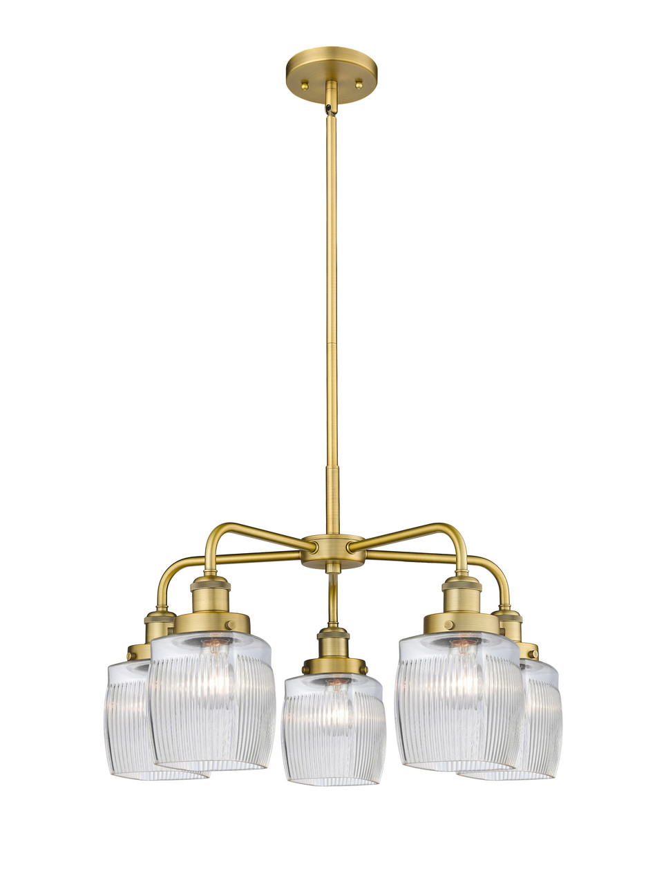 INNOVATIONS 916-5CR-BB-G302 Colton 5 23.5 inch Chandelier Brushed Brass