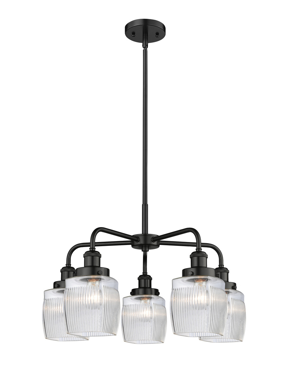 INNOVATIONS 916-5CR-BK-G302 Colton 5 23.5 inch Chandelier Matte Black