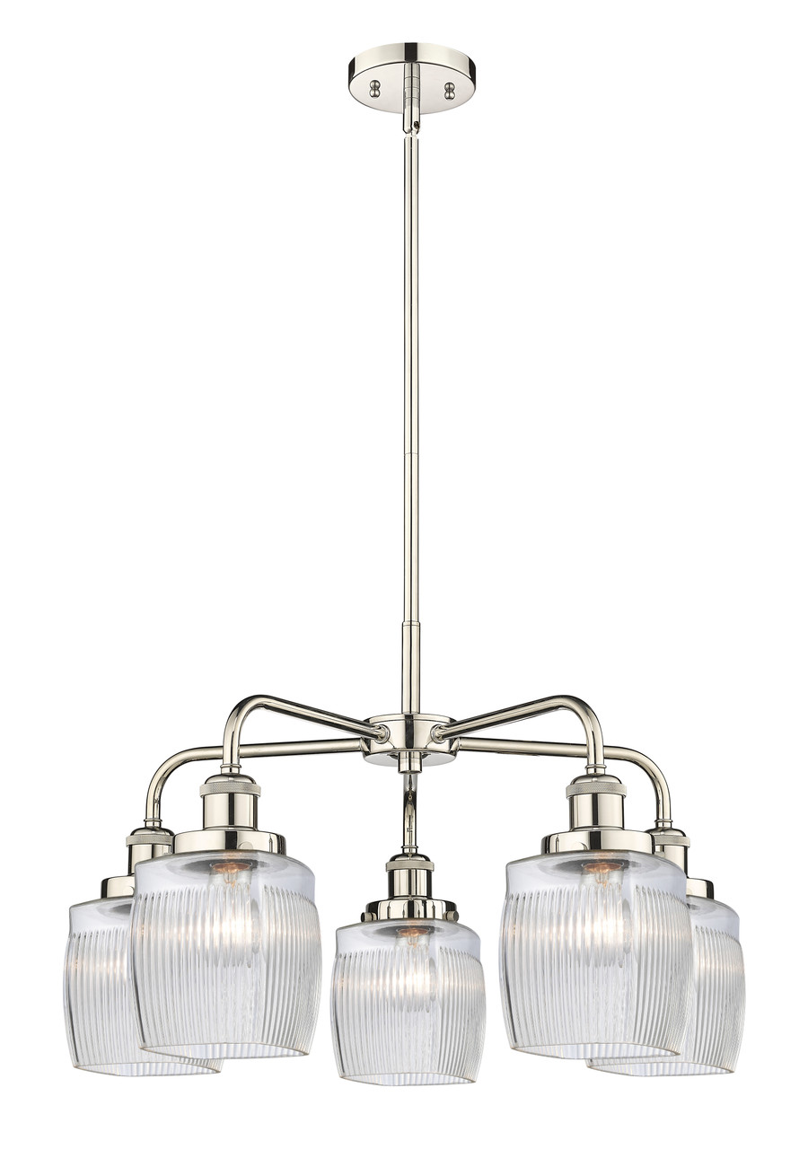 INNOVATIONS 916-5CR-PN-G302 Colton 5 23.5 inch Chandelier Polished Nickel