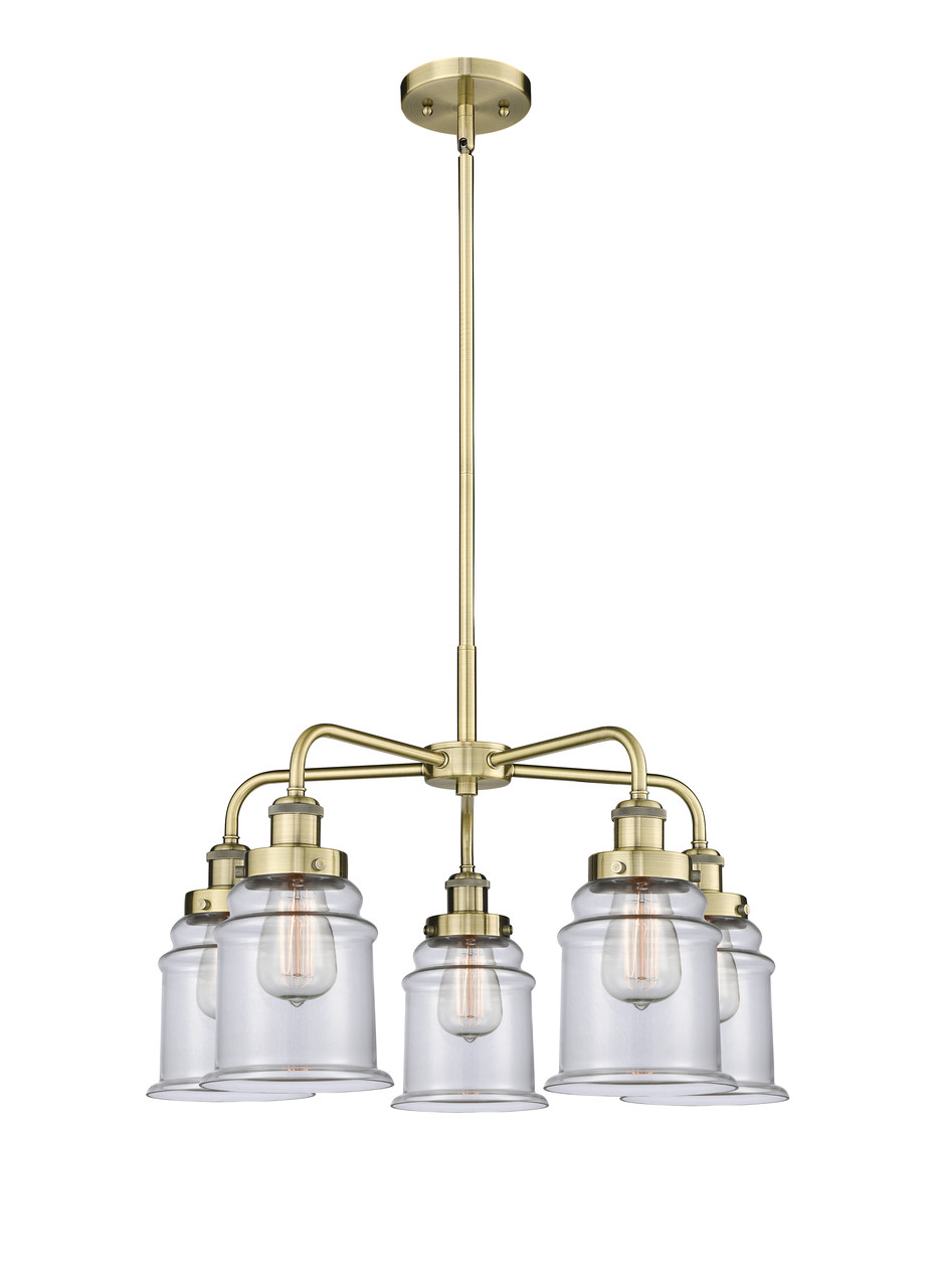 INNOVATIONS 916-5CR-AB-G182 Canton 5 24 inch Chandelier Antique Brass