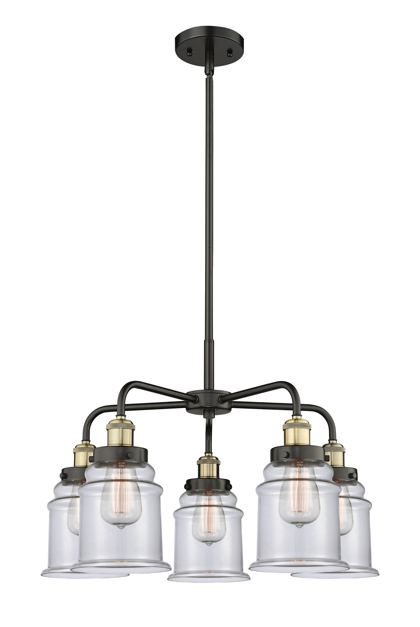 INNOVATIONS 916-5CR-BAB-G182 Canton 5 24 inch Chandelier Black Antique Brass