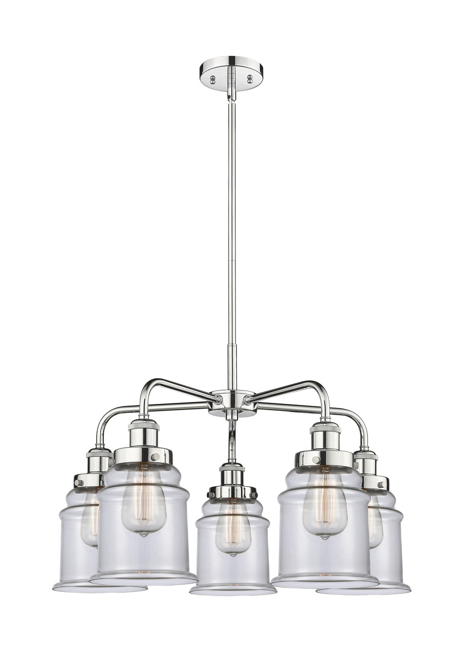 INNOVATIONS 916-5CR-PC-G182 Canton 5 24 inch Chandelier Polished Chrome