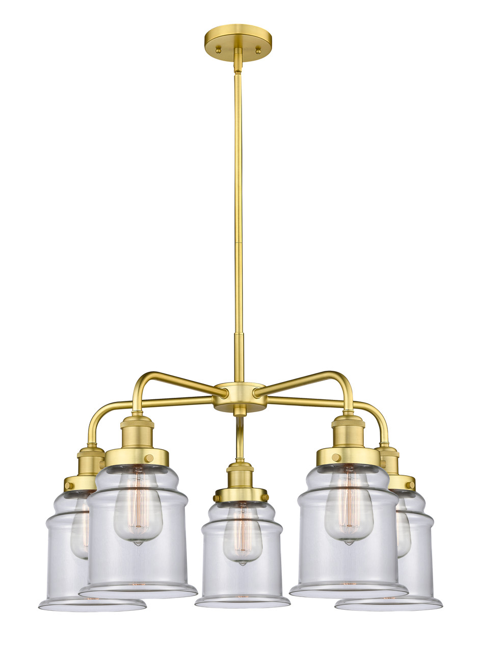 INNOVATIONS 916-5CR-SG-G182 Canton 5 24 inch Chandelier Satin Gold