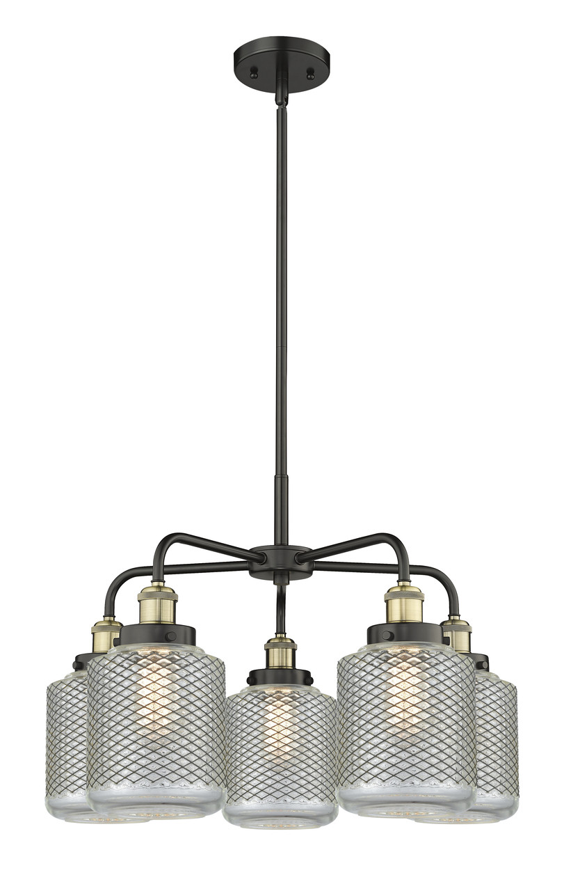 INNOVATIONS 916-5CR-BAB-G262 Edison 5 24 inch Chandelier Black Antique Brass