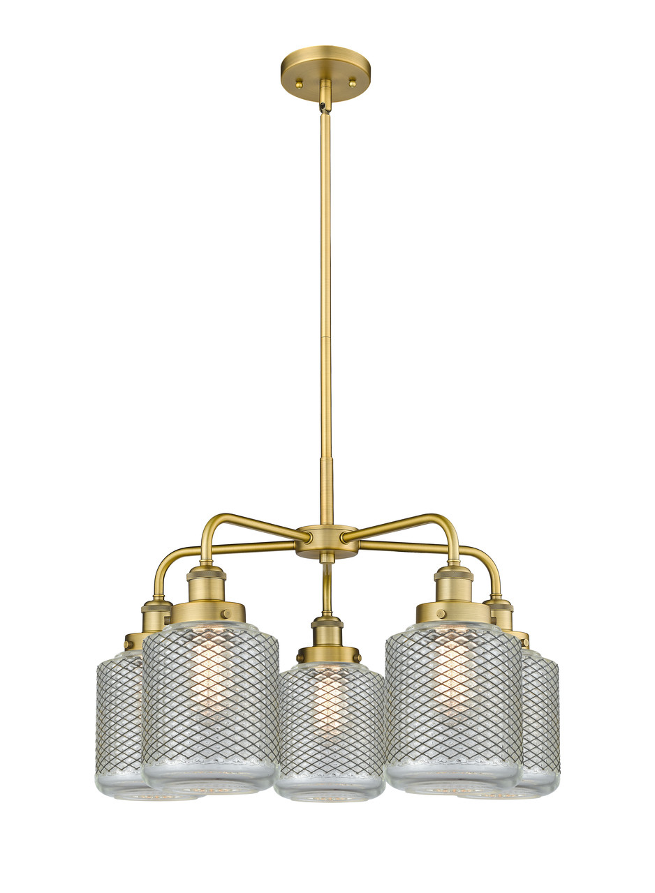 INNOVATIONS 916-5CR-BB-G262 Edison 5 24 inch Chandelier Brushed Brass