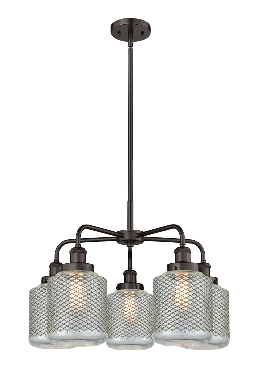 INNOVATIONS 916-5CR-OB-G262 Edison 5 24 inch Chandelier Oil Rubbed Bronze