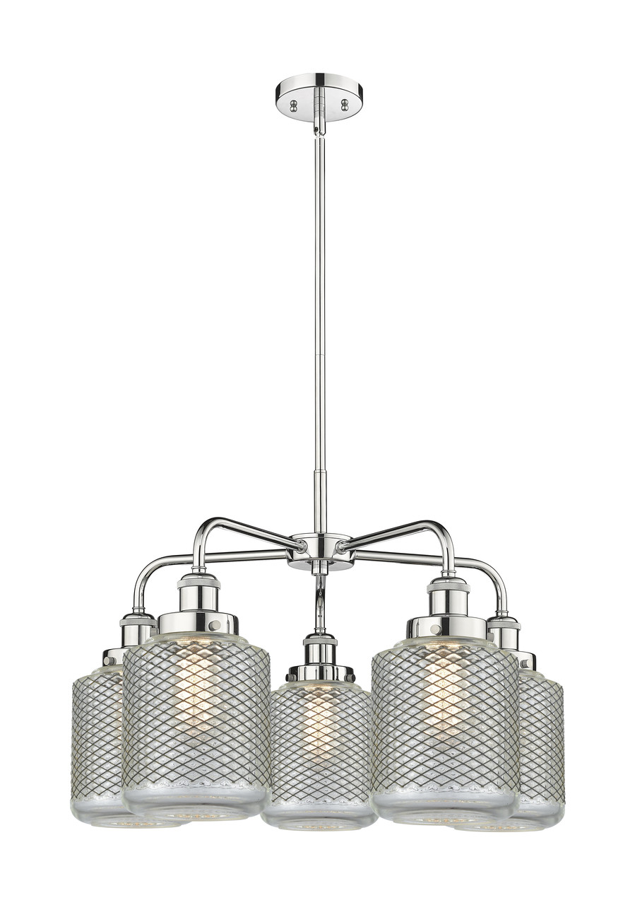 INNOVATIONS 916-5CR-PC-G262 Edison 5 24 inch Chandelier Polished Chrome