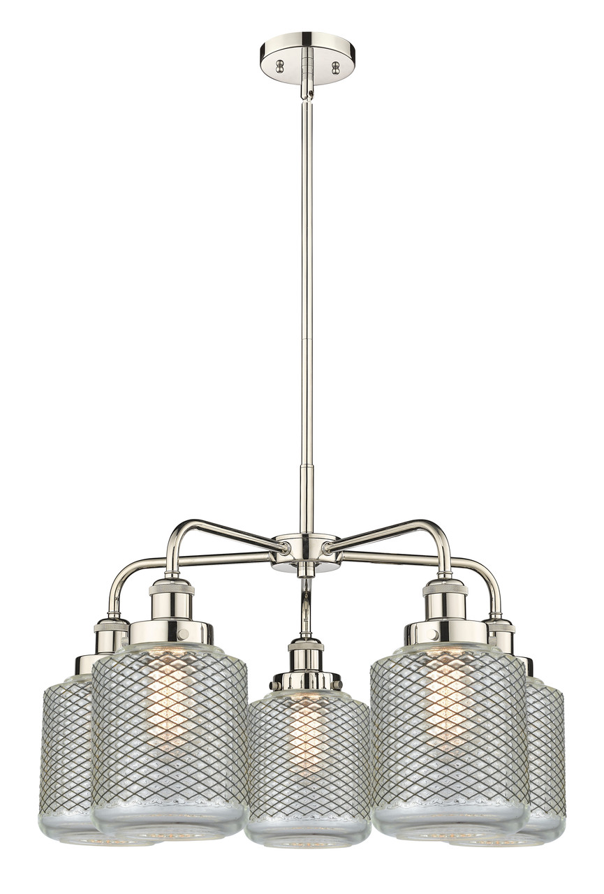 INNOVATIONS 916-5CR-PN-G262 Edison 5 24 inch Chandelier Polished Nickel