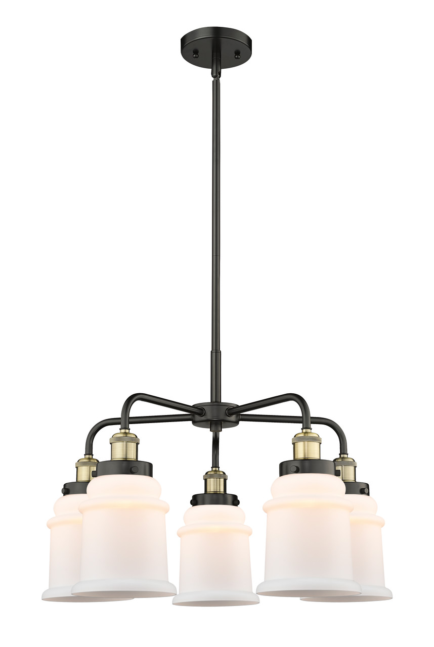 INNOVATIONS 916-5CR-BAB-G181 Canton 5 24 inch Chandelier Black Antique Brass