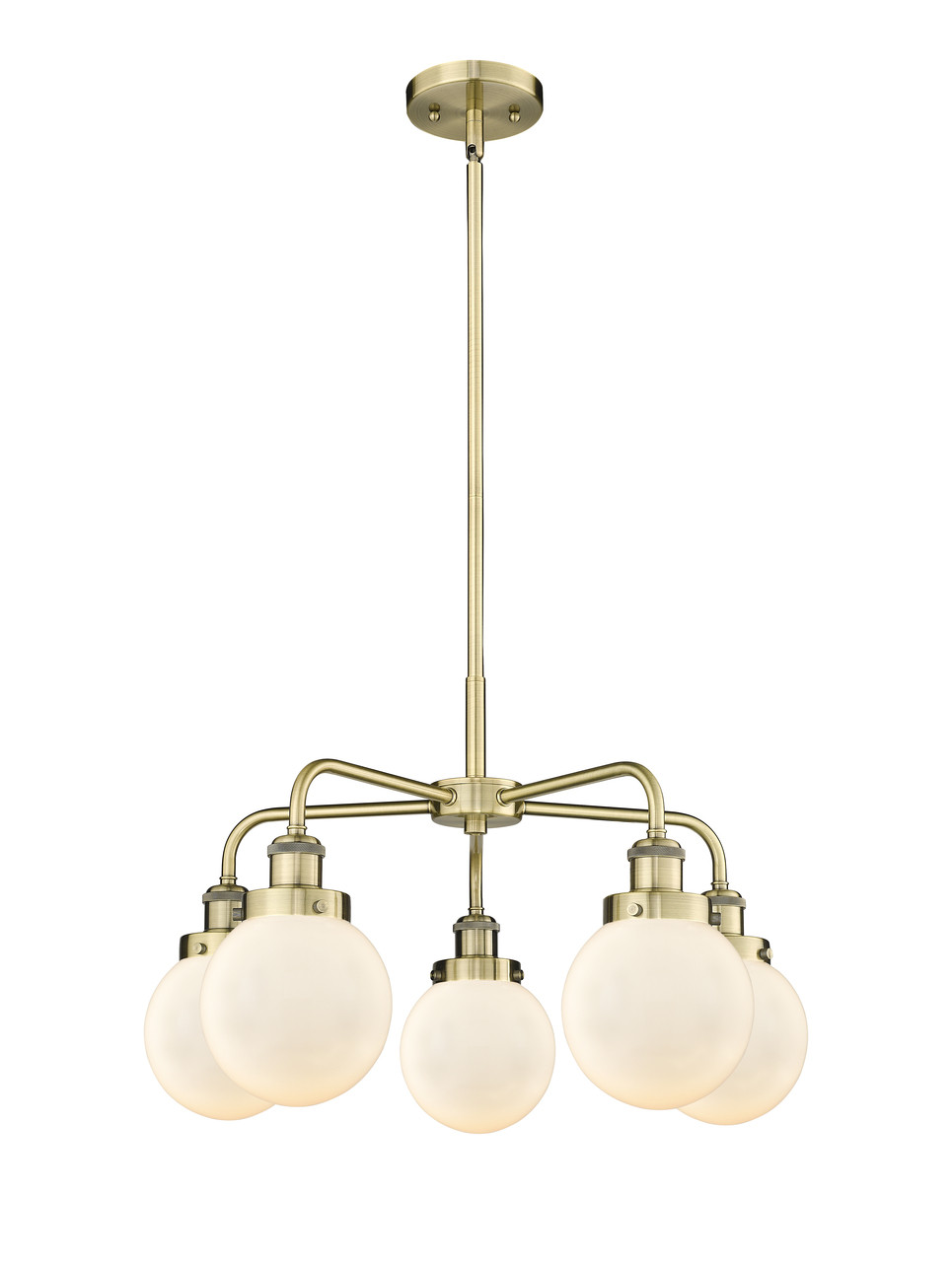 INNOVATIONS 916-5CR-AB-G201-6 Beacon 5 24 inch Chandelier Antique Brass