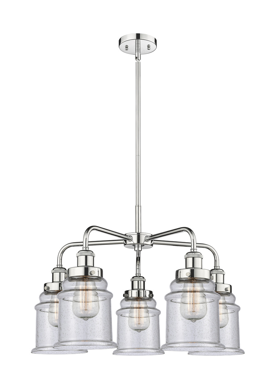INNOVATIONS 916-5CR-PC-G184 Whitney 5 24 inch Chandelier Polished Chrome