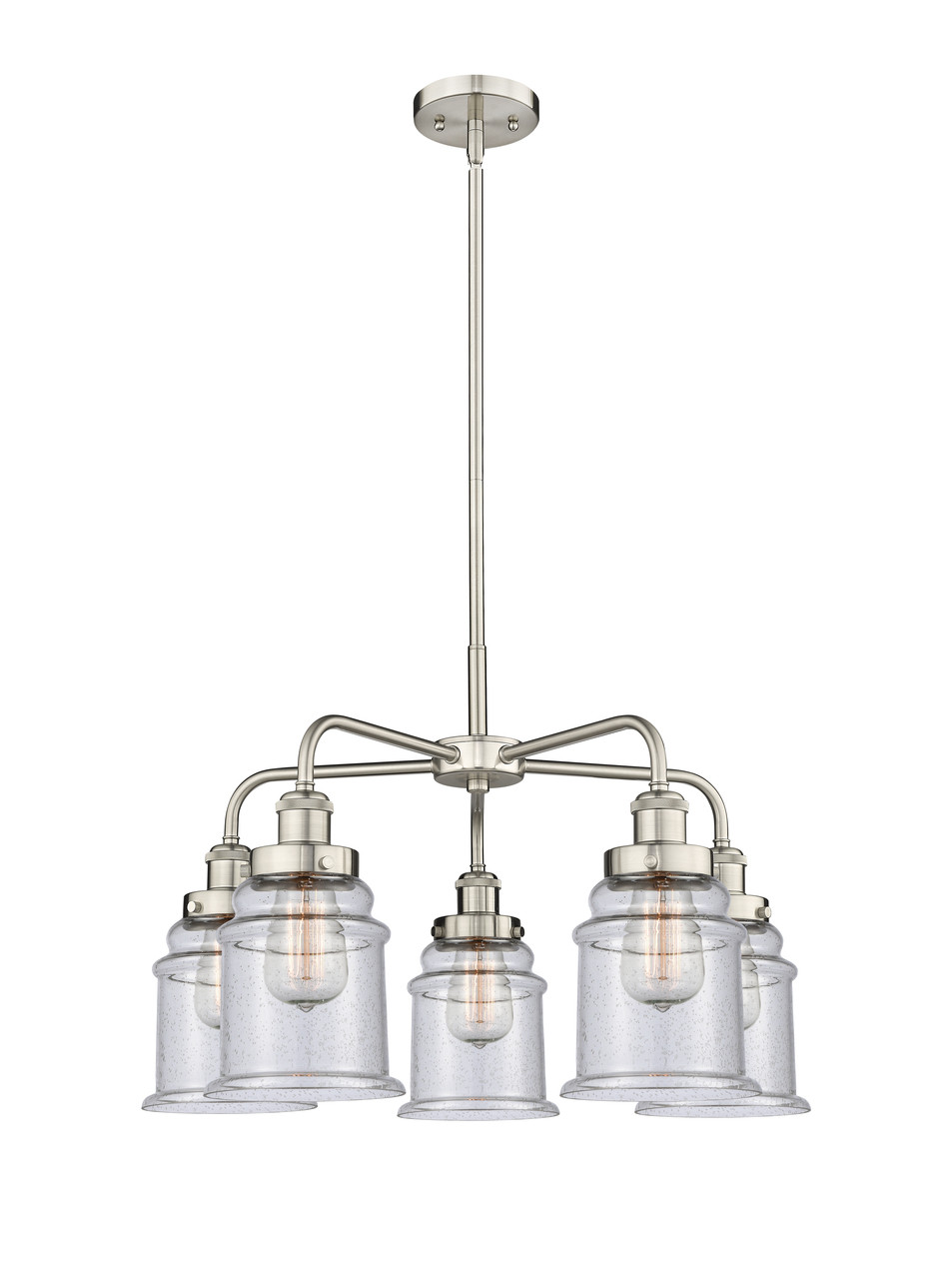 INNOVATIONS 916-5CR-SN-G184 Whitney 5 24 inch Chandelier Satin Nickel