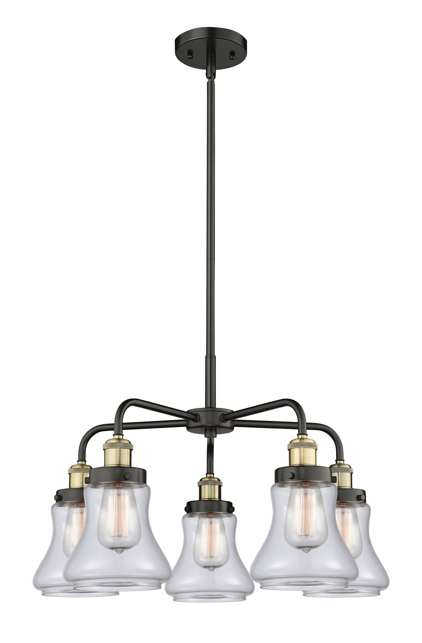 INNOVATIONS 916-5CR-BAB-G192 Bellmont 5 24 inch Chandelier Black Antique Brass