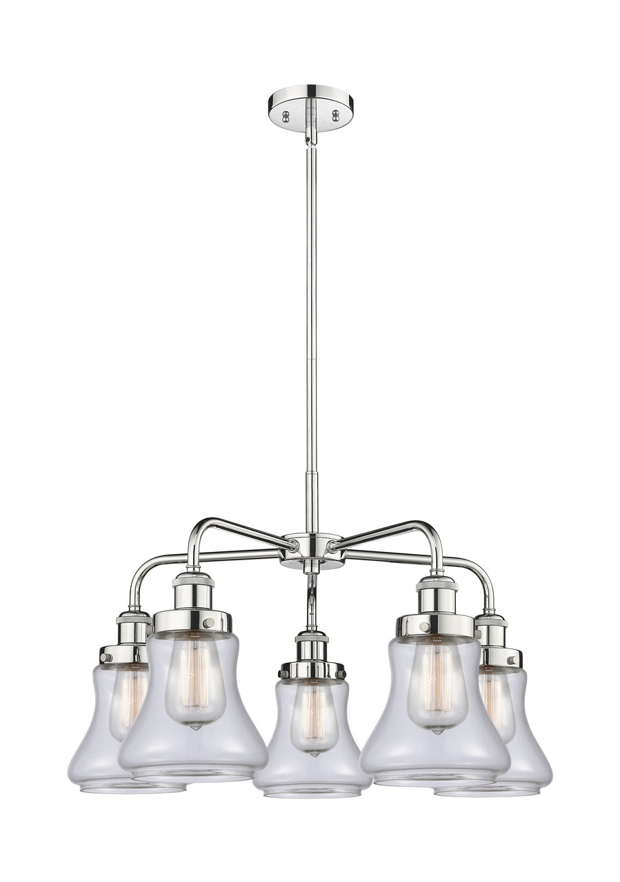 INNOVATIONS 916-5CR-PC-G192 Bellmont 5 24 inch Chandelier Polished Chrome