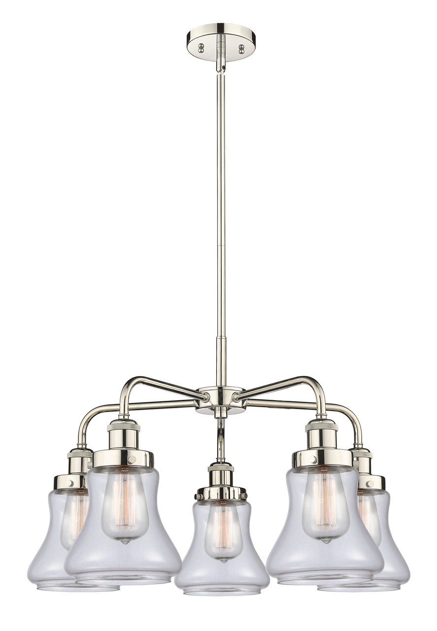 INNOVATIONS 916-5CR-PN-G192 Bellmont 5 24 inch Chandelier Polished Nickel