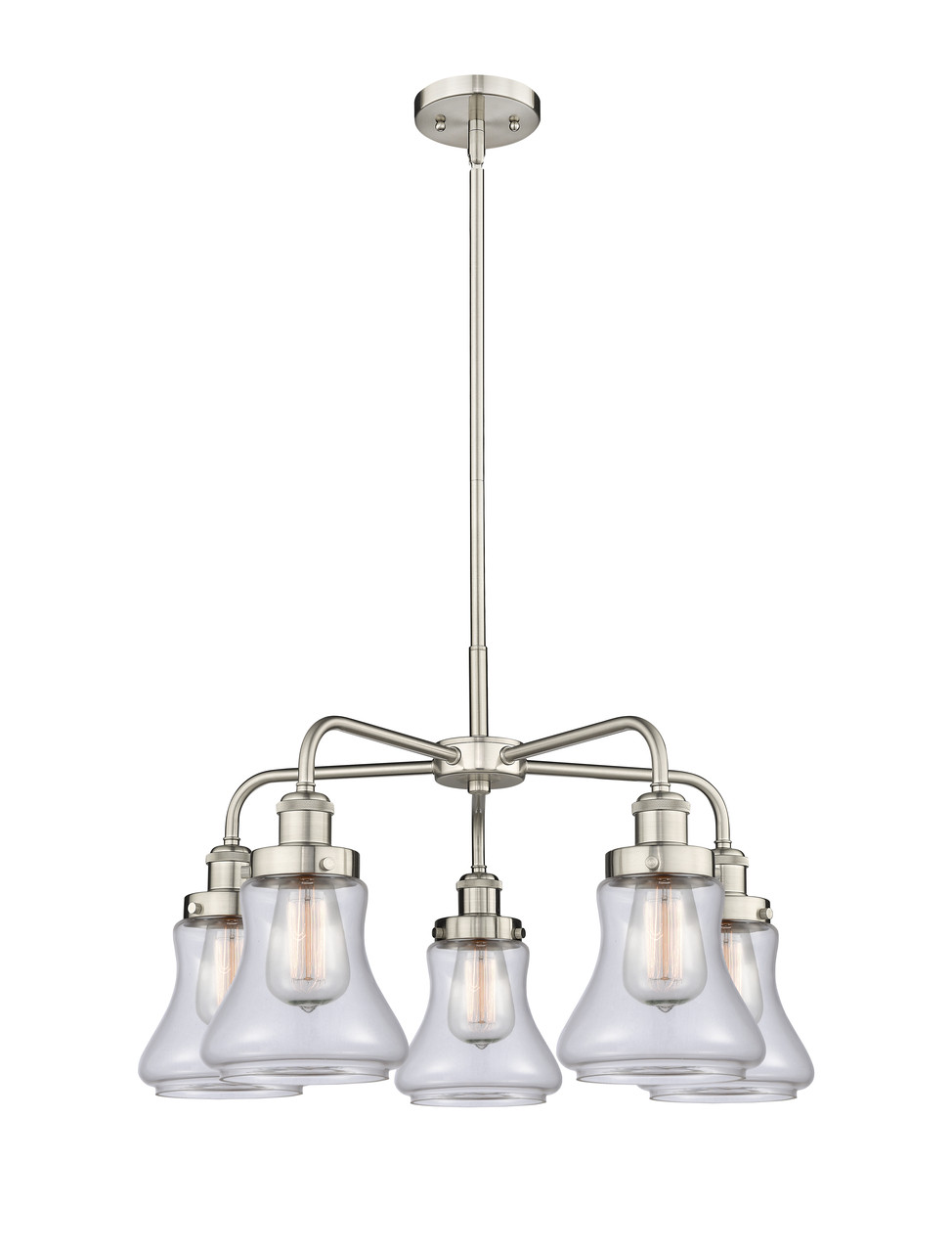 INNOVATIONS 916-5CR-SN-G192 Bellmont 5 24 inch Chandelier Satin Nickel