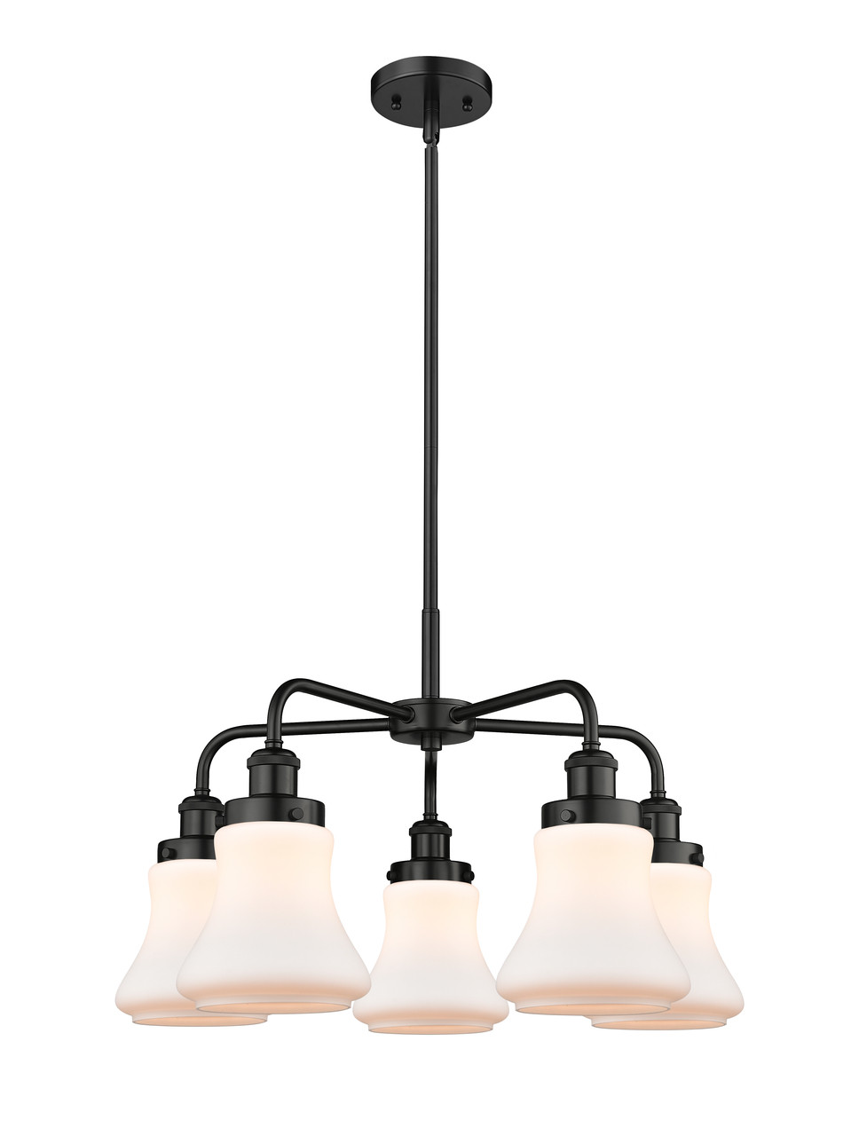INNOVATIONS 916-5CR-BK-G191 Bellmont 5 24 inch Chandelier Matte Black