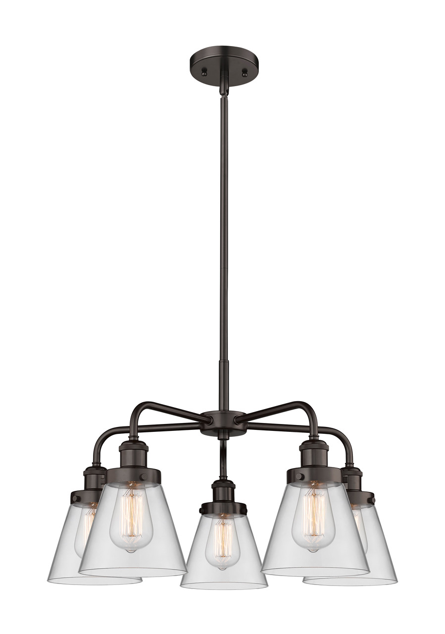 INNOVATIONS 916-5CR-OB-G62 Cone 5 24.25 inch Chandelier Oil Rubbed Bronze