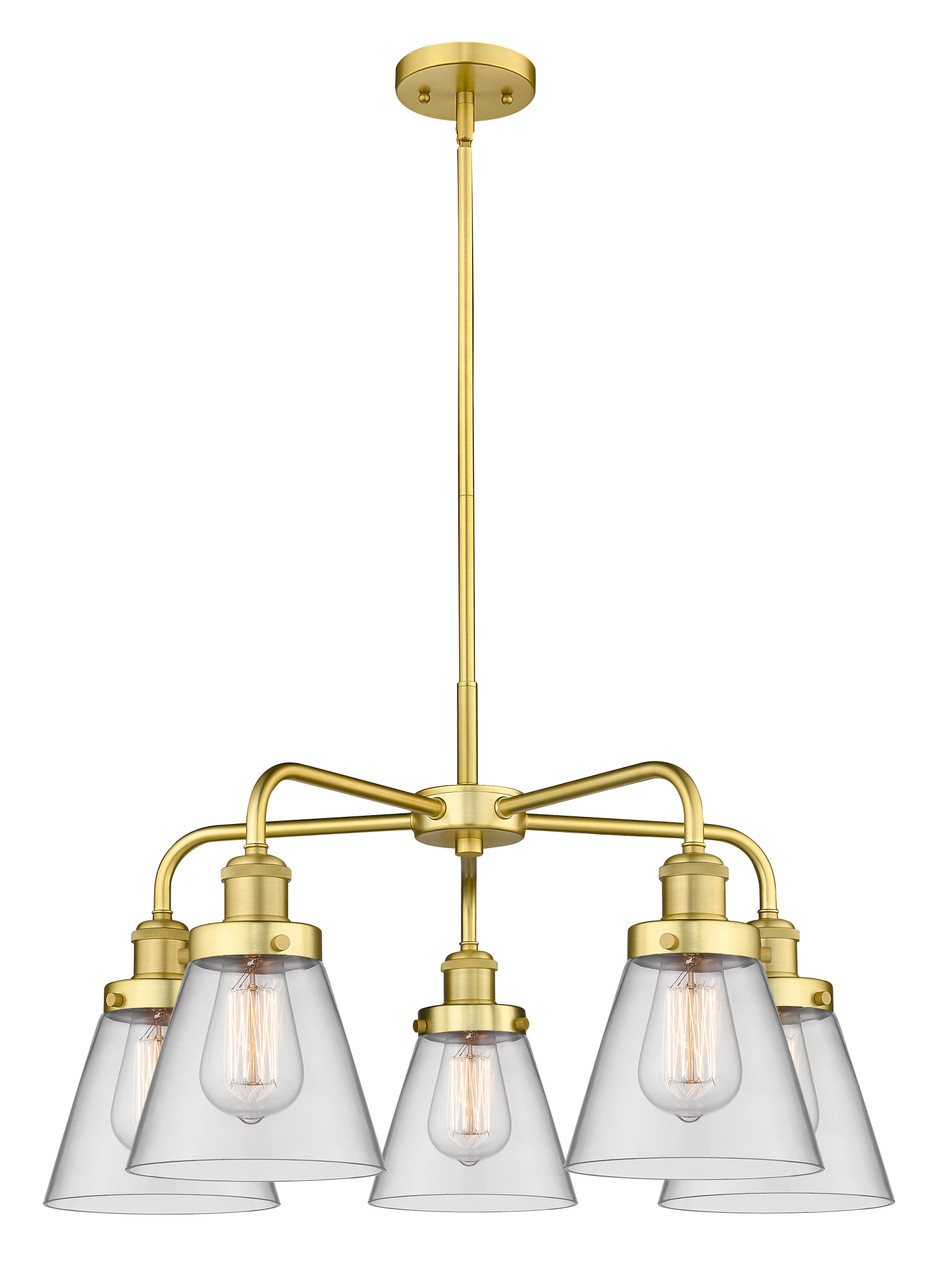 INNOVATIONS 916-5CR-SG-G62 Cone 5 24.25 inch Chandelier Satin Gold